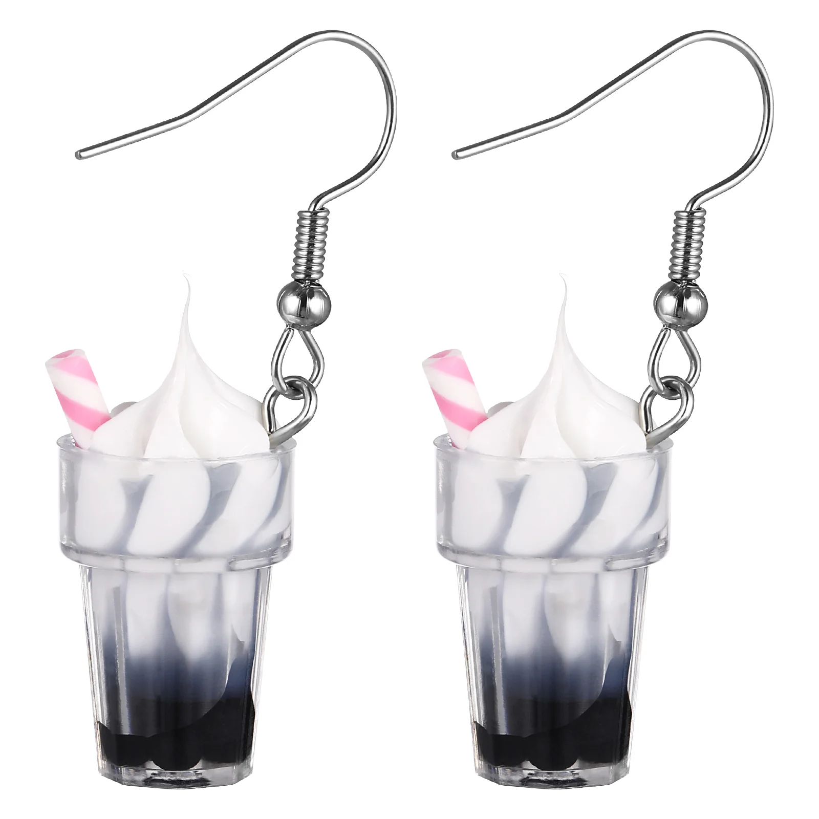 Milk Tea Cup Earrings Dangler Creative Christmas Gift Gifts for Stocking Stuffers The Simple Taste Alloy Child