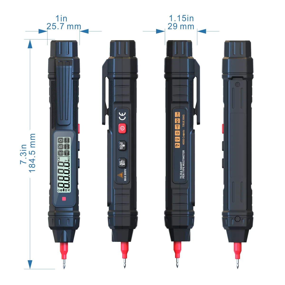 Digital Multimeter Pen-type Voltage Tester With NCV, Continuous Measurement Of AC/DC Voltmeter, Resistance, Measurement Of On-of