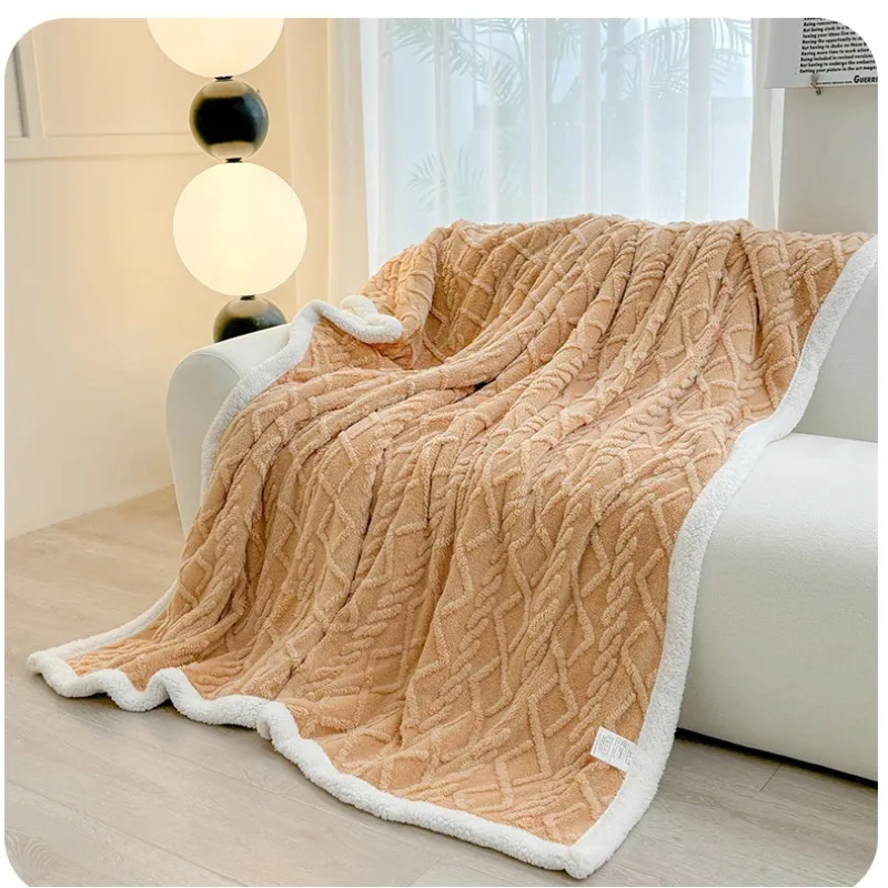 

Thickened Coral Velvet Flannel Lamb Wool Blanket Nap Sofa Cover Blanket Office Shawl Air Conditioning Small Blanket