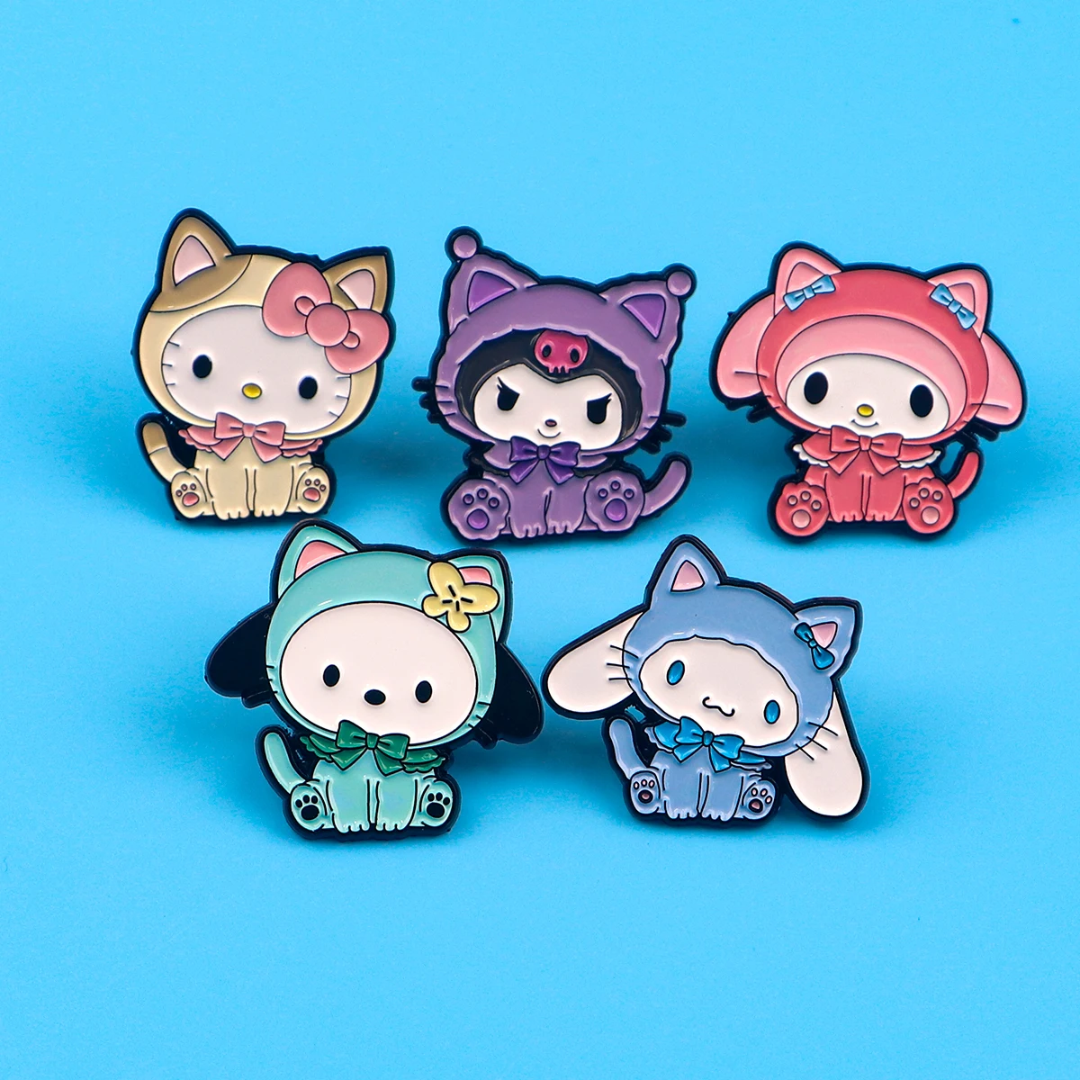 Kawaii Anime Enamel Pin Cute Cat Brooch Pines Lapel Pins Badge on Backpack Costume Accessories Cartoon Jewelry Gifts for Friends