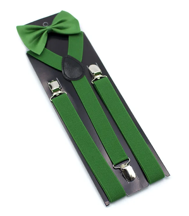 10 Pcs/Lot Solid Color 2.5 X100cm 3 Clips Mens Adjustable Suspenders Trousers Belt Bowtie Elasitic Braces Back Straps