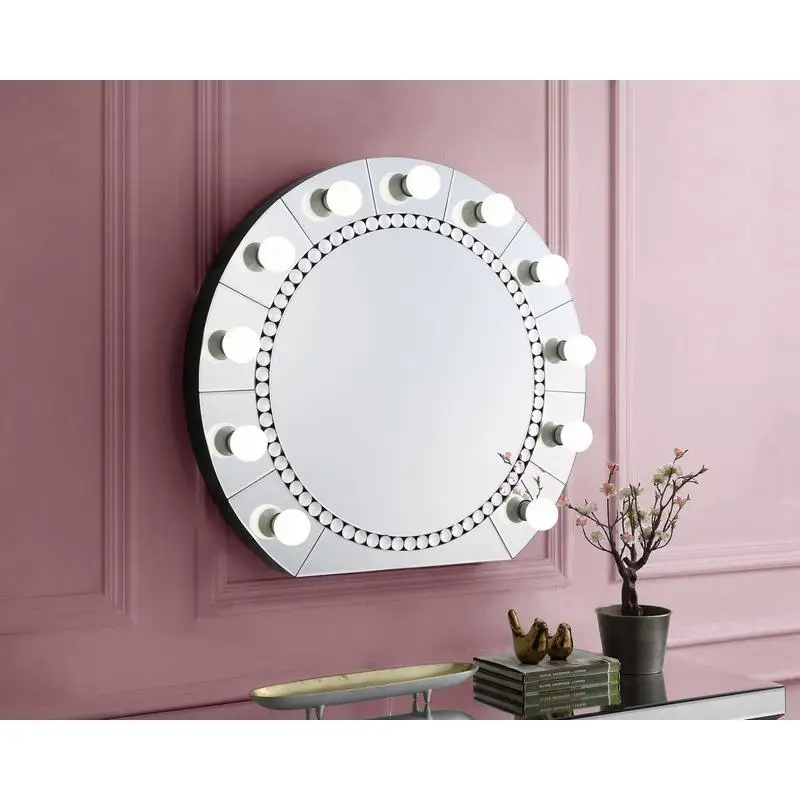 

Glam Mirrored & Faux Crystal Diamond Wall Decor Mirror