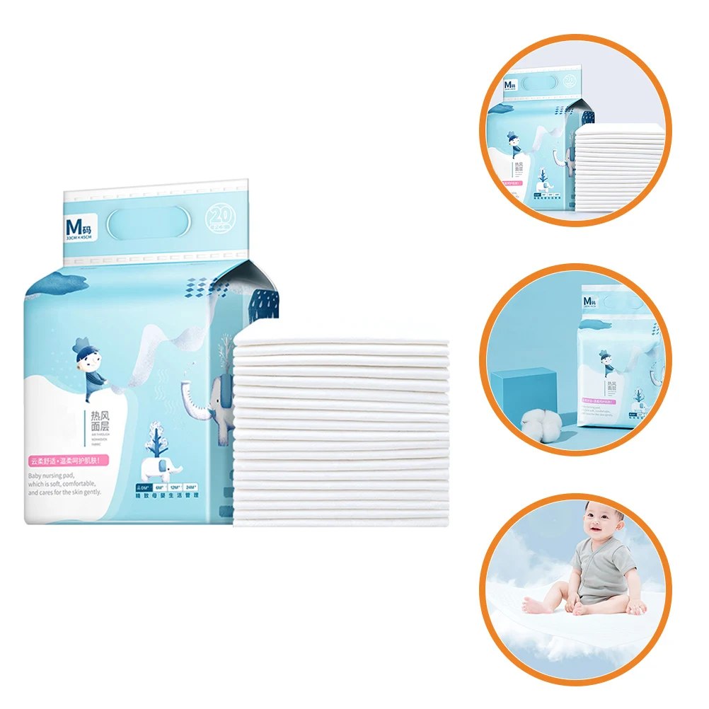 

20 шт. одноразовые подгузники, водонепроницаемый вкладыш, портативные подушечки для пеленального столика для путешествий, дома, безопасный нетканый материал для коляски