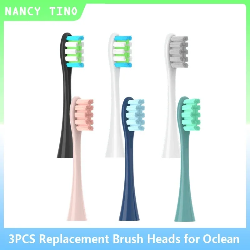 3PCS Vacuum Sealed Packed Replacement Brush Heads for Oclean X PRO/ Z1/ F1/ One/ Air 2 /SE Soft DuPont Deep Cleaning Nozzles