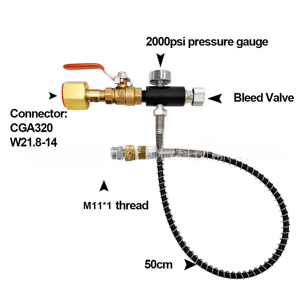 N2O inflatable connector M11 * 1 thread quick connect adapter CGA320/W21.8