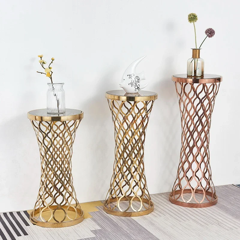 New Trend Vase Stand Glass Stainless Steel Flower Shelf Holder Flower Plant Rack For Cheap Sell