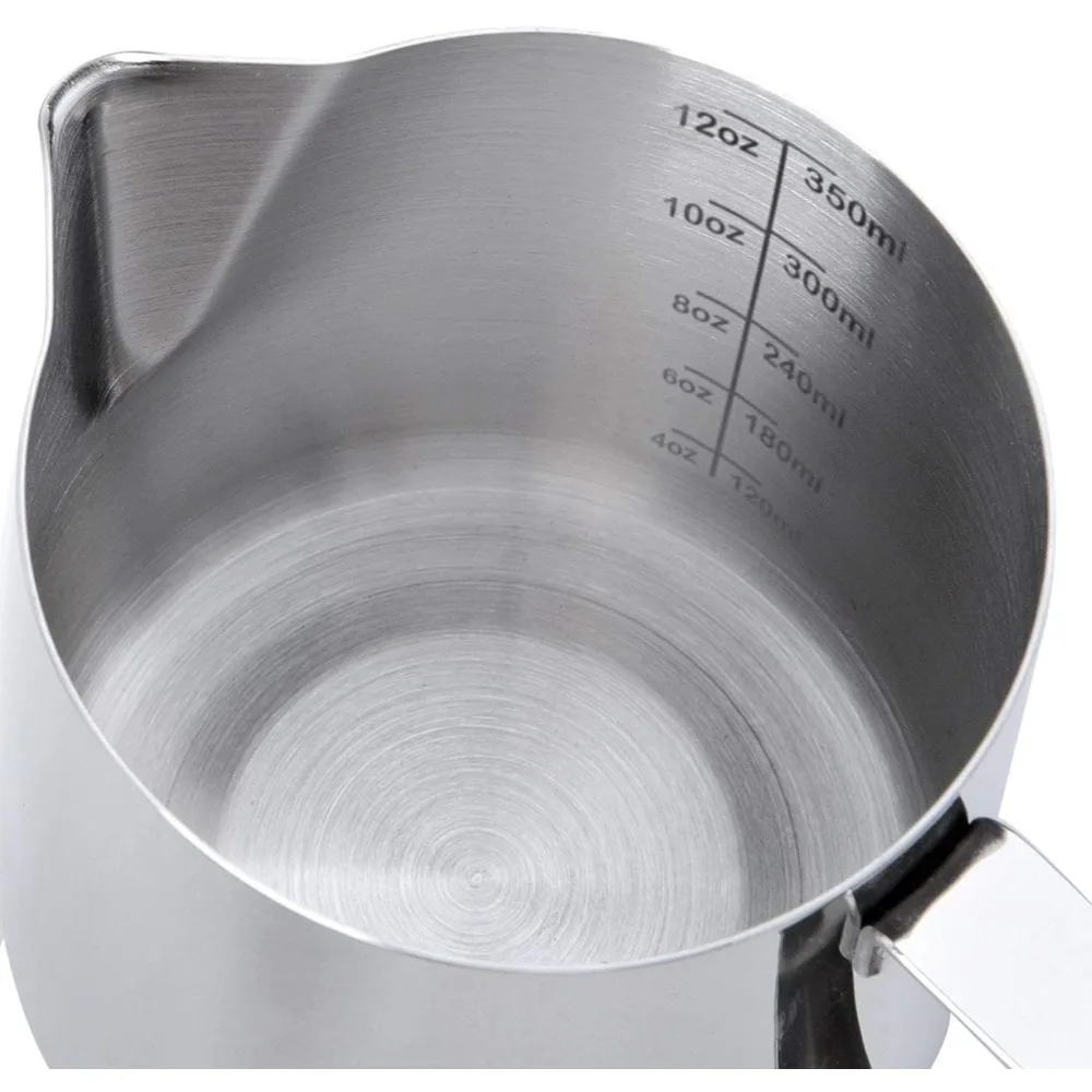 Stainless Steel Milk Frothing Pitcher 12 Ounce 350ml Cappuccino Latte Art Pouring Jug Espresso Steamer Creamer Cup for Barista Coffee view 4
