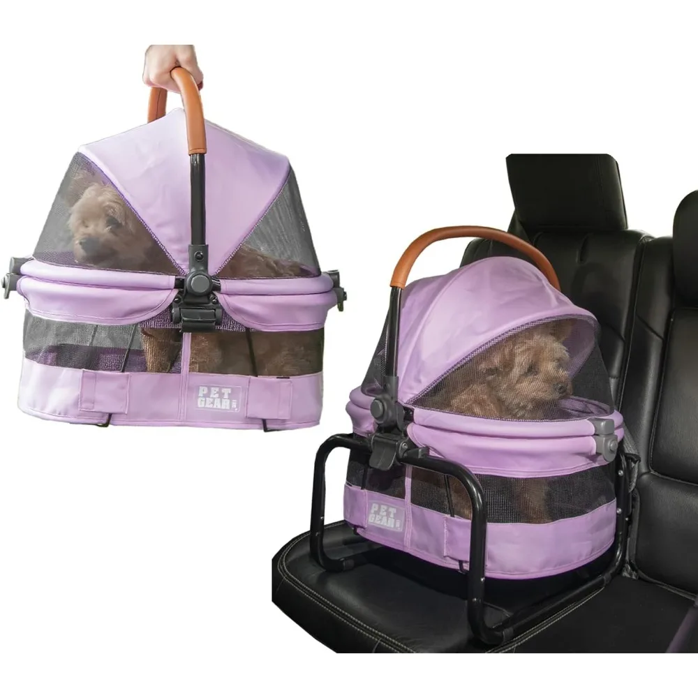 

Ultra Lightweight Pet Carrier Car Seat for Small Dogs Cats 360 View Push Button Entry Safety Travel