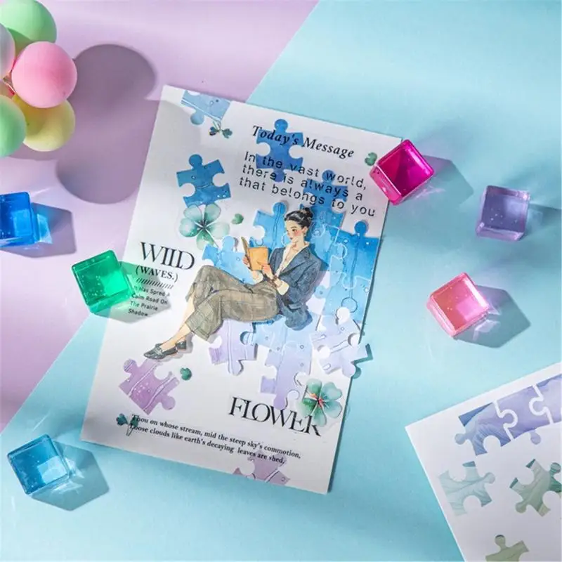 D08B 5Pieces Decorative Aesthetic Sticker Adhesive Watercolor Sticker for Scrapbook Journal Notebook Album Phone Pakcaging