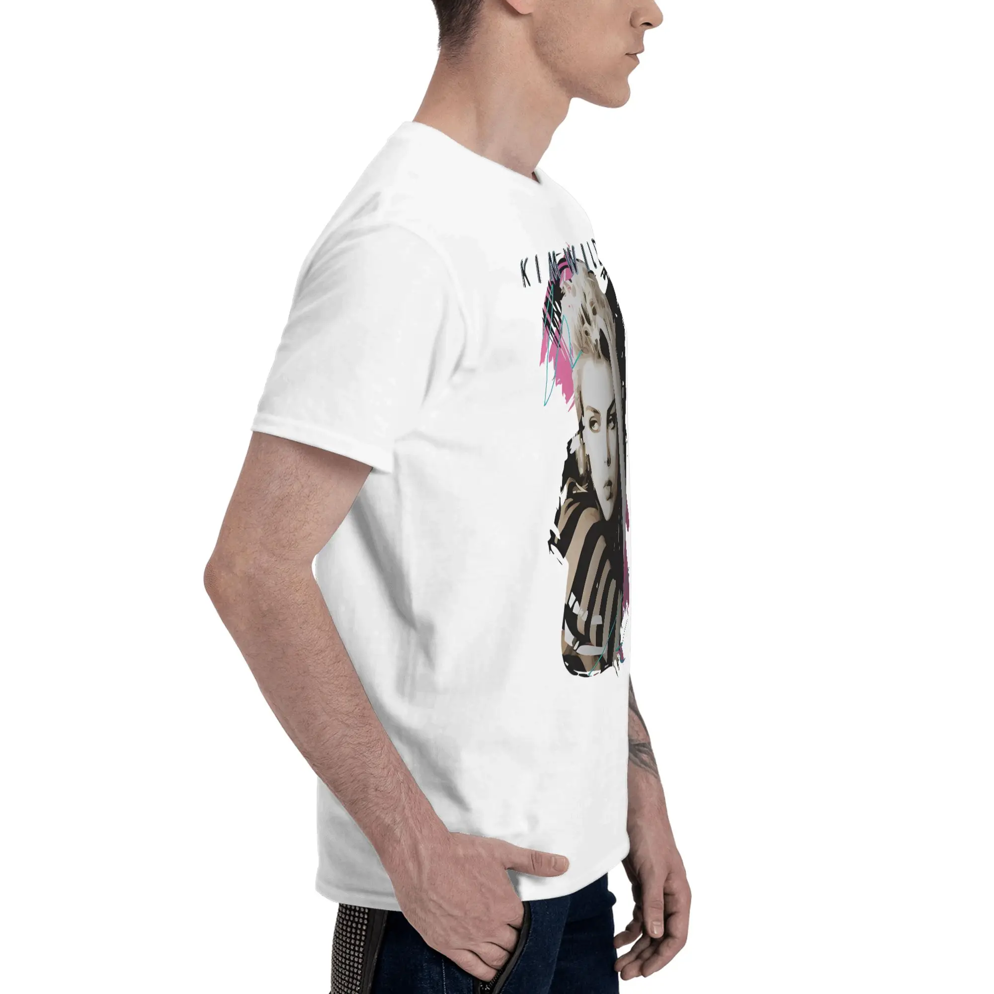 Kim Wilde 80s Retro Faded Crisp Reversible T-shirt Street Sports Men's T-shirts
