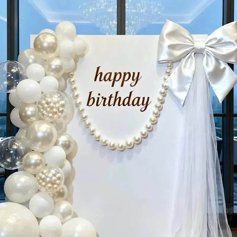 1-5Bags Faux Pearl Wedding Decoration Set Drape Staircase Ornament Photo Prop for Bridal Shower Engagement Reception Home Decor