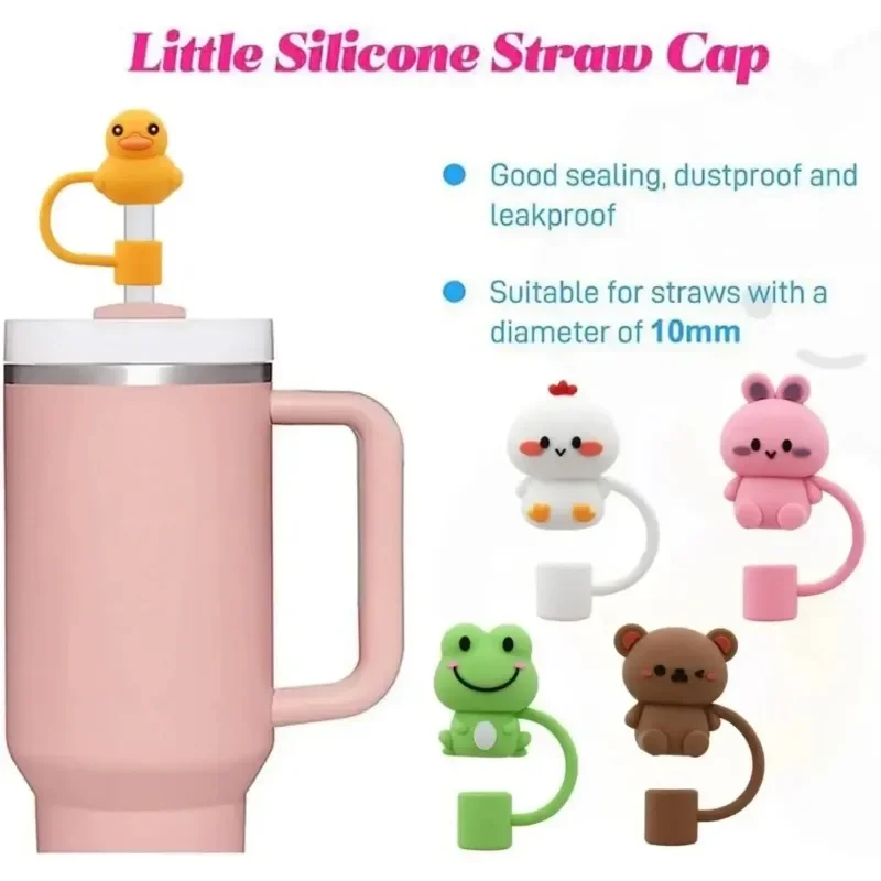 5/1Pcs Straw Cover Cap for Stanley Cup Silicone Straw Topper Compatible with 30&40Oz Tumbler with Handle Dust-Proof Reusable