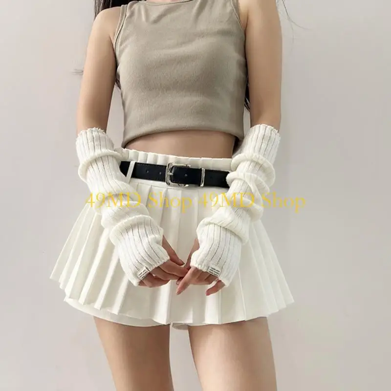 49md-指なしロング手袋女の子音楽祭人気-jk-アームウォーマーアーム手袋アニメミトンダンスパーティー用