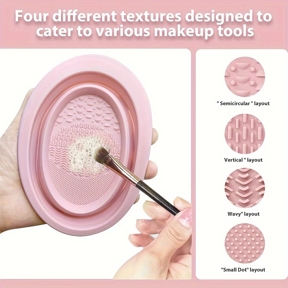 Silicone Makeup Brush Washing Bowl Foldable Brush Cleaning Pad Cosmetic Cleaning Multifunctional Cleaning Basin