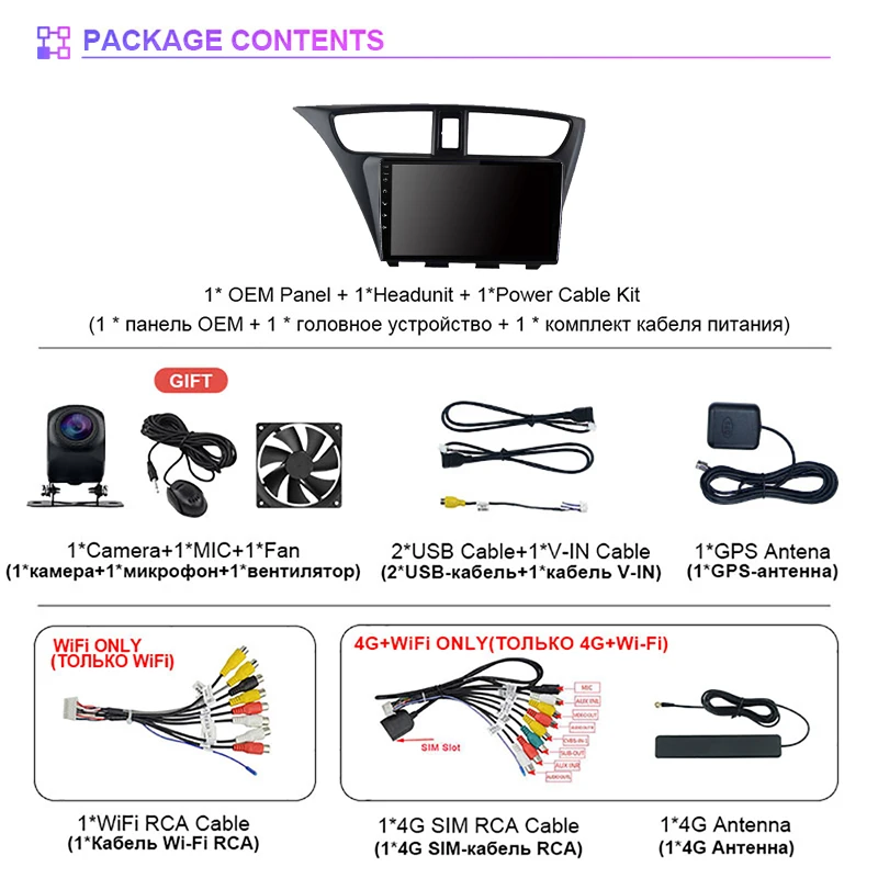 Android 16 For Honda CIVIC Hatchback 2012 - 2017 Carplay Screen Car Radio Multimedia Player Plug and Play 360 Camera Wireless