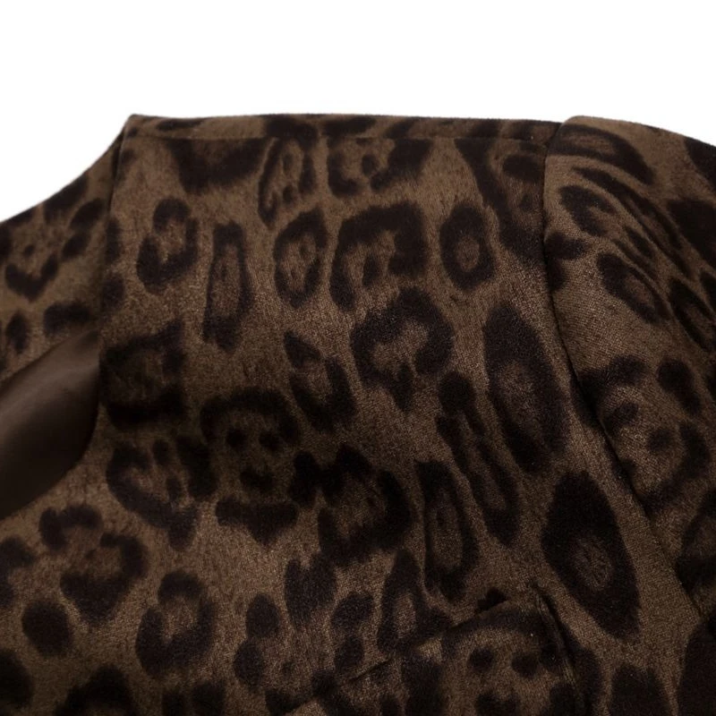 Abrigos cortos con estampado de leopardo para mujer, prendas de vestir exteriores Vintage de gamuza con retazos de Color contrastante, chaqueta de calle alta con botones, abrigos elegantes para mujer