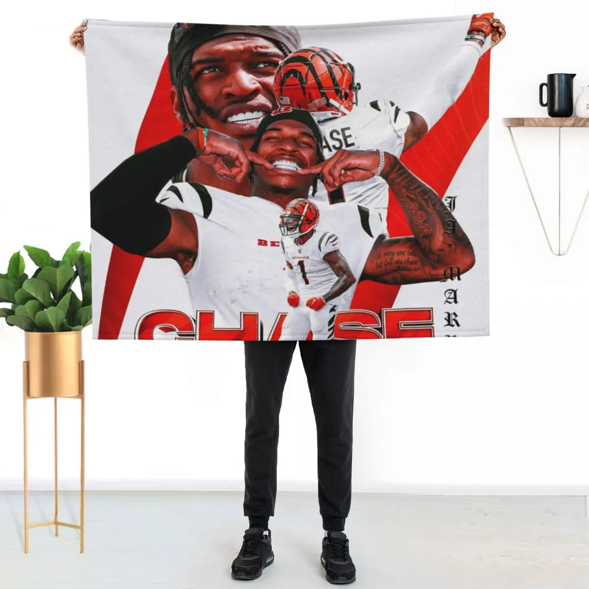 

Ja'Marr Chase Throw Blanket Soft Breathable Blanket for Night Sleeping