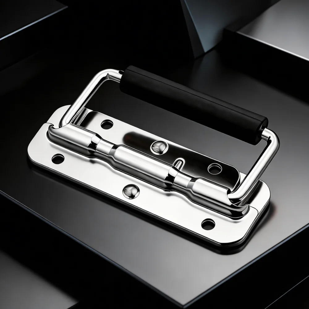 Industrial Folding Spring Handle Stainless Steel For Flight Case Utility Box Cabinet Pull Hardware Durable Equipment Accessory