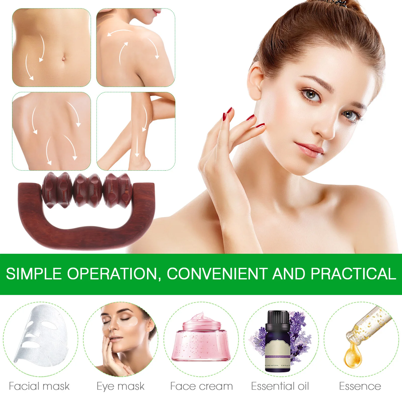 

1pc Roller Premium Ergonomic Design For Sports Relax Wheel Body Neck Arms Tummy Legs Fitness Roller Handheld Massager