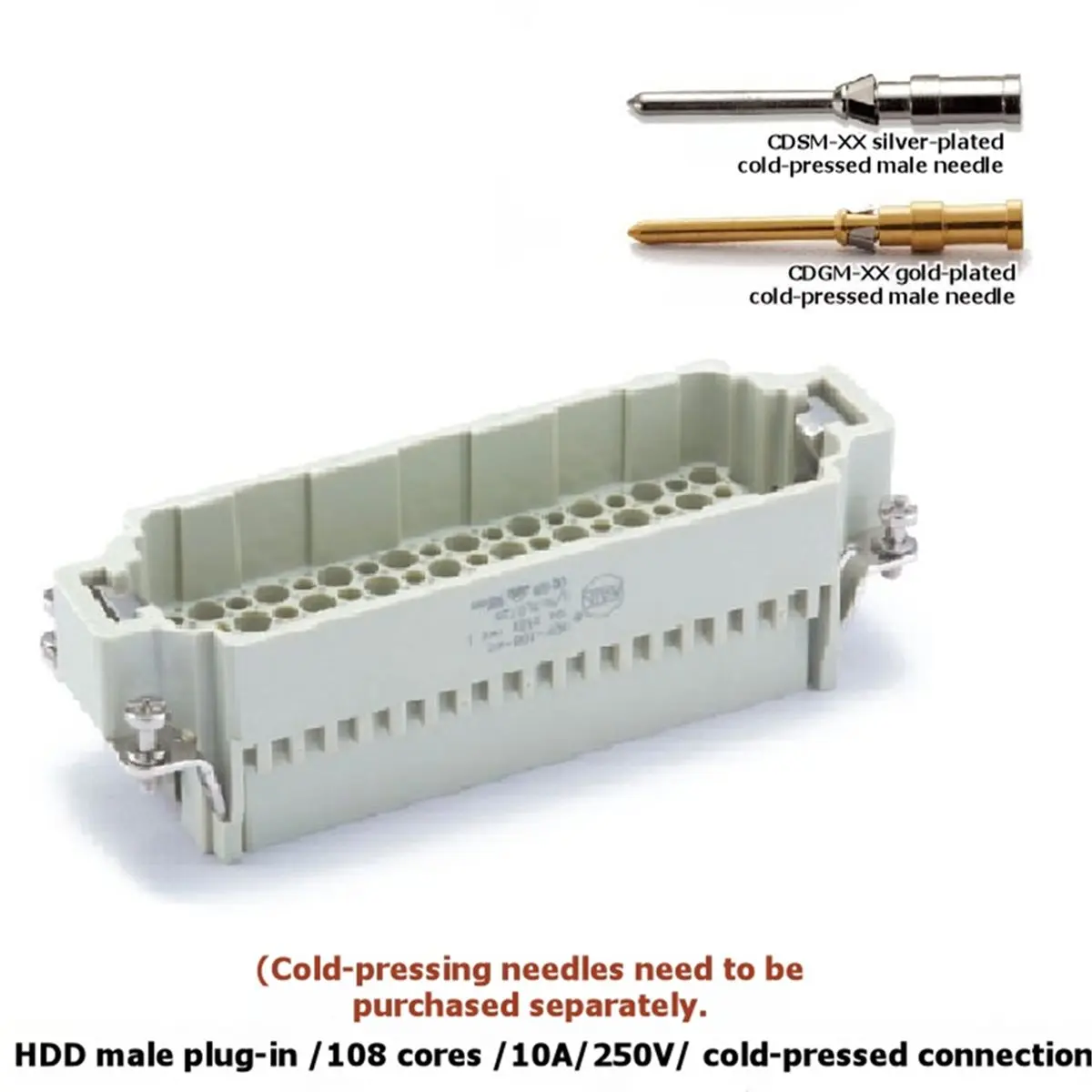 A23PBG HDXBSCN Industrial 108PIN Male Inserter Heavy Duty Connector, 10A 250V B