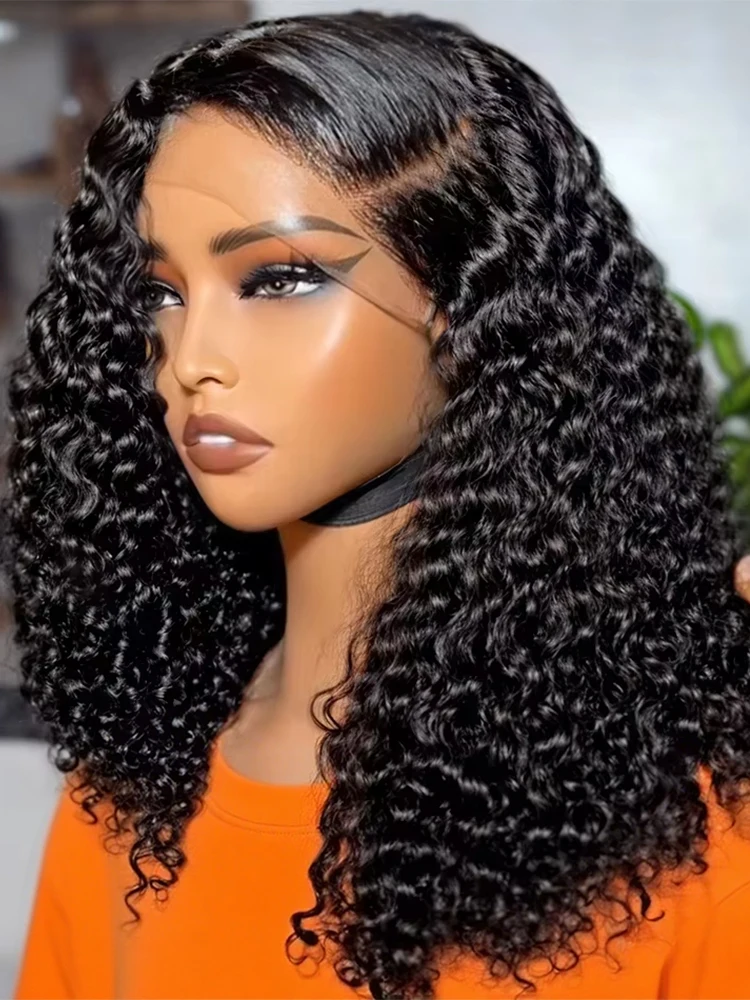 

Short Bob Wigs Water Curly 7x5 Wear Go Glueless Human Hair Wigs Brazilian Deep Wave 13x4 13x6 HD Lace Fronta Wigs For Women 250%