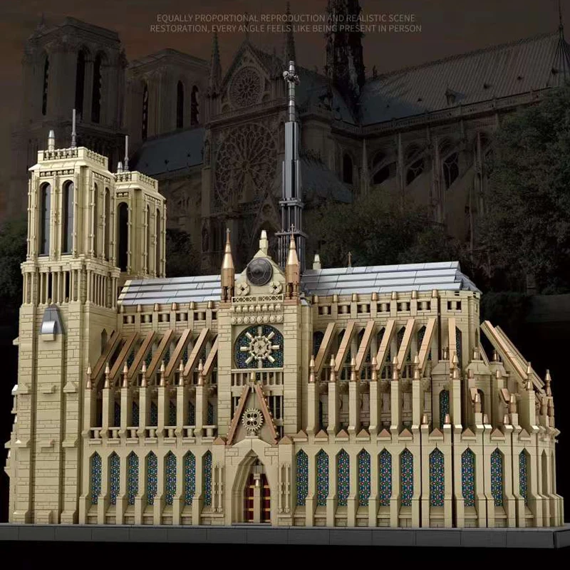 IN STOCK 66016 MOC Notre-Dame Cathedral in Paris Construction Building Blocks Bricks Model Toys for Boys Christmas Gift Set