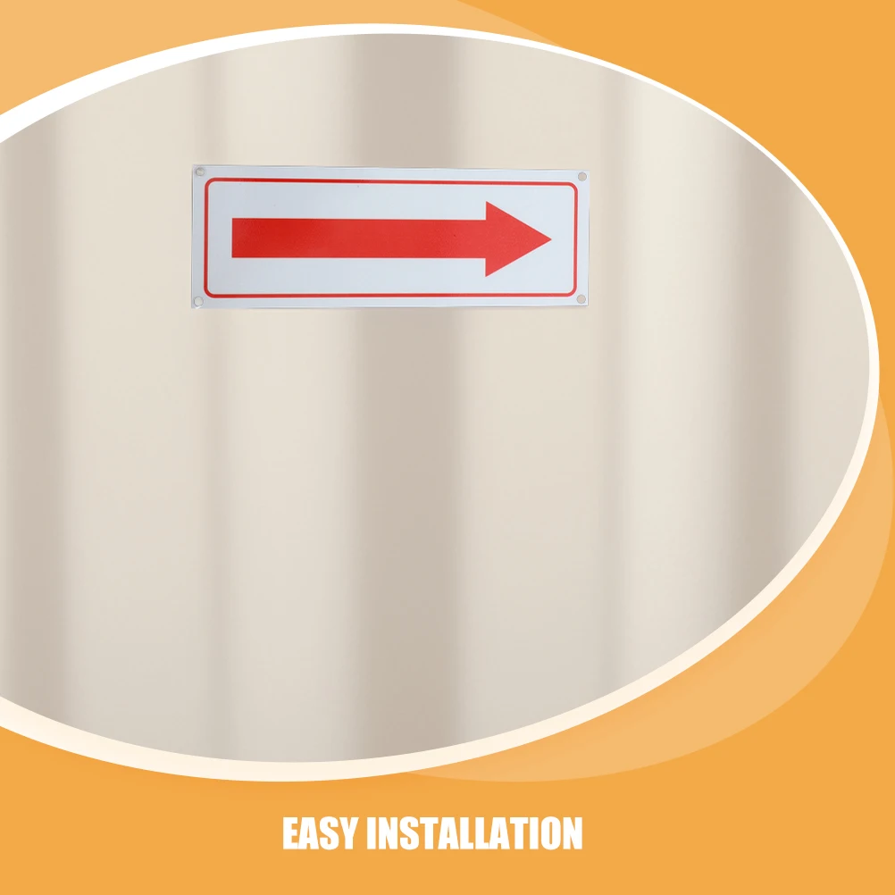 2pcs Arrow Sign Aluminum Reflective Sticker Wall Traffic Safety Signs Outdoor Easy Installation Metal Directional