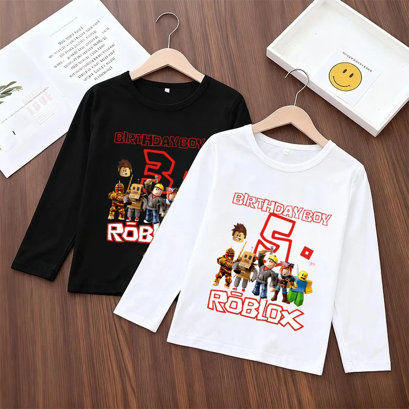 

Roblox Clothes Digit 1-9 Tops Girl Boy Casual Pullover Kids Number T-shirt Child Clothing Party Supplies Long Sleeves Gift 2026