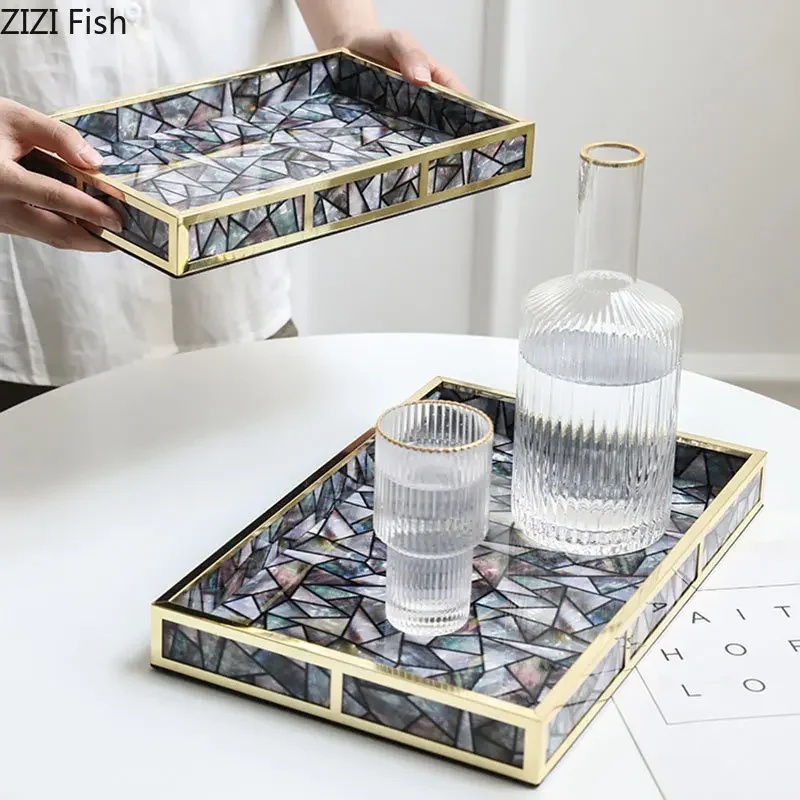 

Creative Shells Storage Tray Jewelry Earrings Organizer Trays Decorative Dresser Table Desktop Skin Care Cosmetics Container