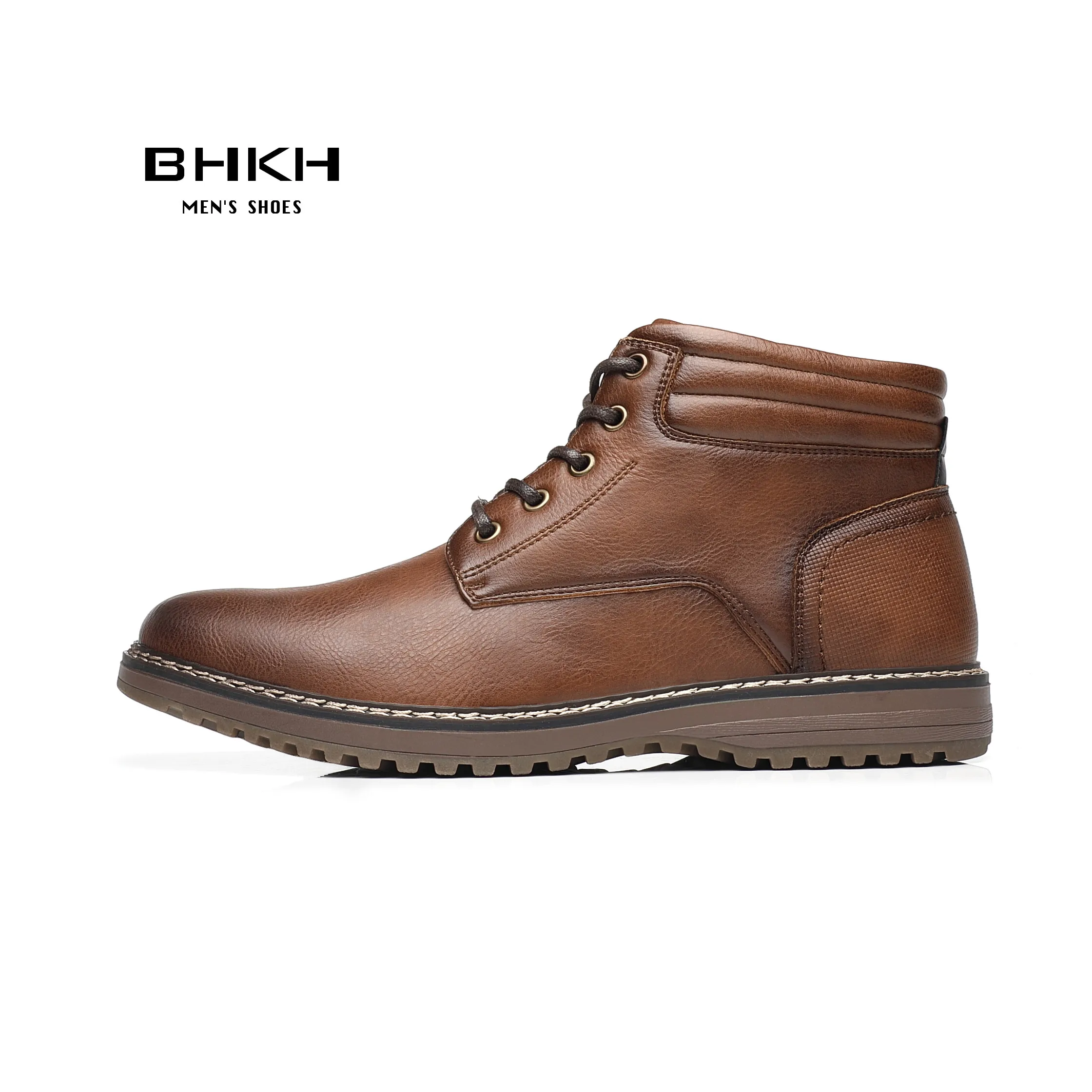 BHKH-Botas informales con cordones para hombre, botines cómodos e inteligentes, ligeros, a la moda, para trabajo y oficina, otoño e invierno, novedad