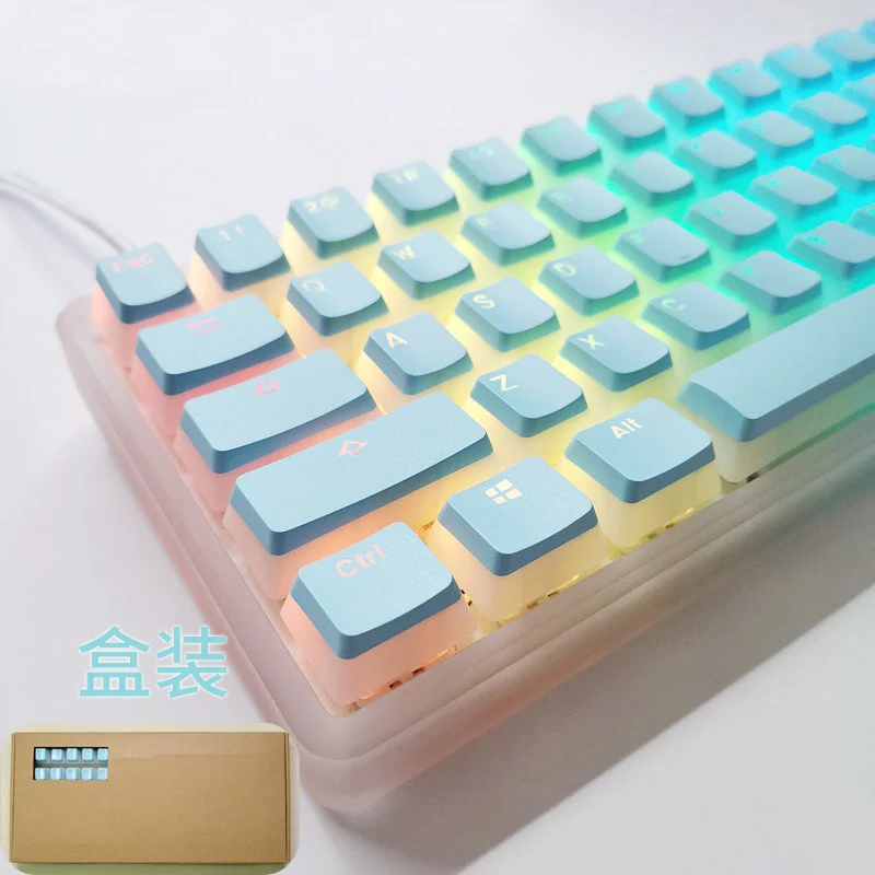 117 Keys Transparent Pudding Keycaps Set OEM Profile Two-color molding Keycaps MX Switches For Mechanical Keyboard Gifts