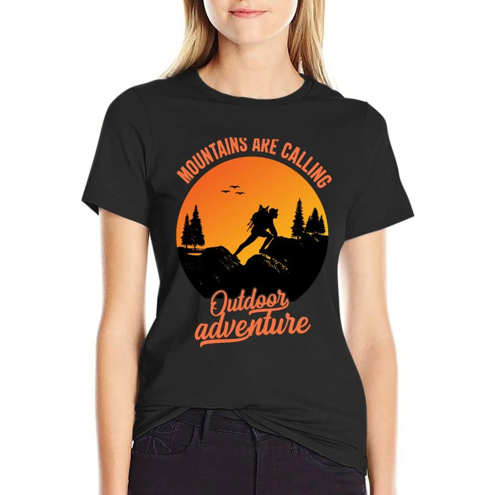

Mountains Are Calling T-Shirt Female clothing shirts graphic tees tees summer clothes t-shirt dress for Women long