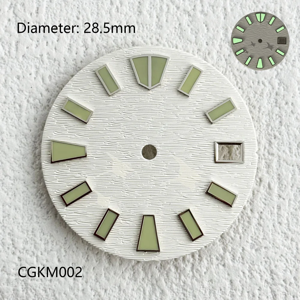 28.5mm Green Luminous Customized Sterile Dial Suitable for NH dial 35dial  Mechanical Movement Customization Personal Style Dial image 3