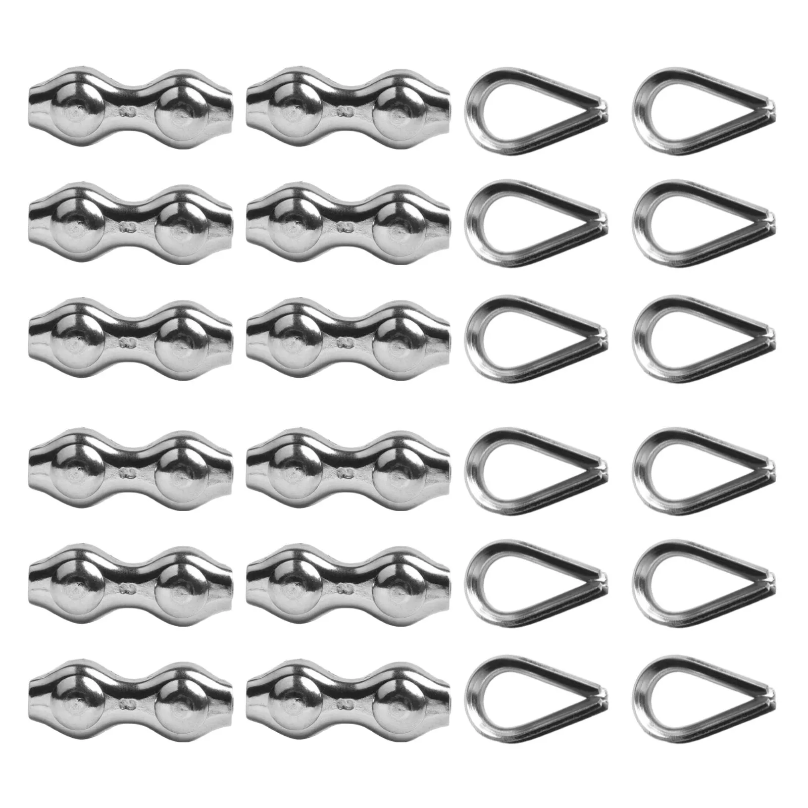 Rope Clip Set Duplex Clamp Kit For Industrial Use M2 Clip Size 30*12mm No Slippage Safety Disassemble And Reuse