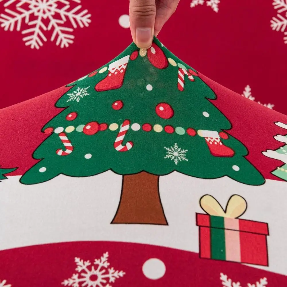 Practical Elastic Christmas Sofa Cover Scratch-Proof Red Sofa Slipcover Nonslip Dirt-resistant Couch Protector Living Room