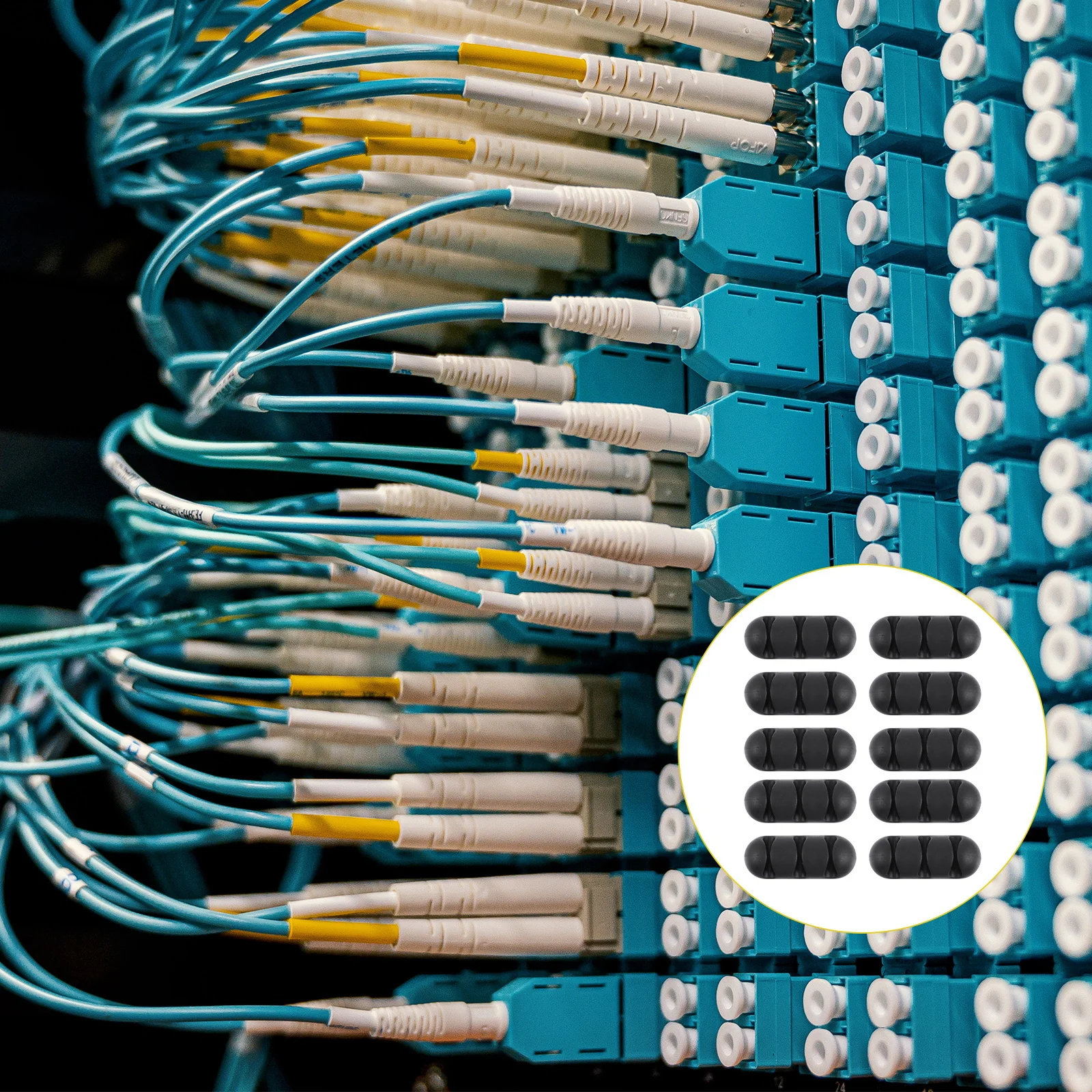 Organizador de gestión de cables con múltiples agujeros, Clips para cables Tpr de 3 ranuras, soporte para cables de escritorio, organizador de cables autoadhesivo, 10 Uds.