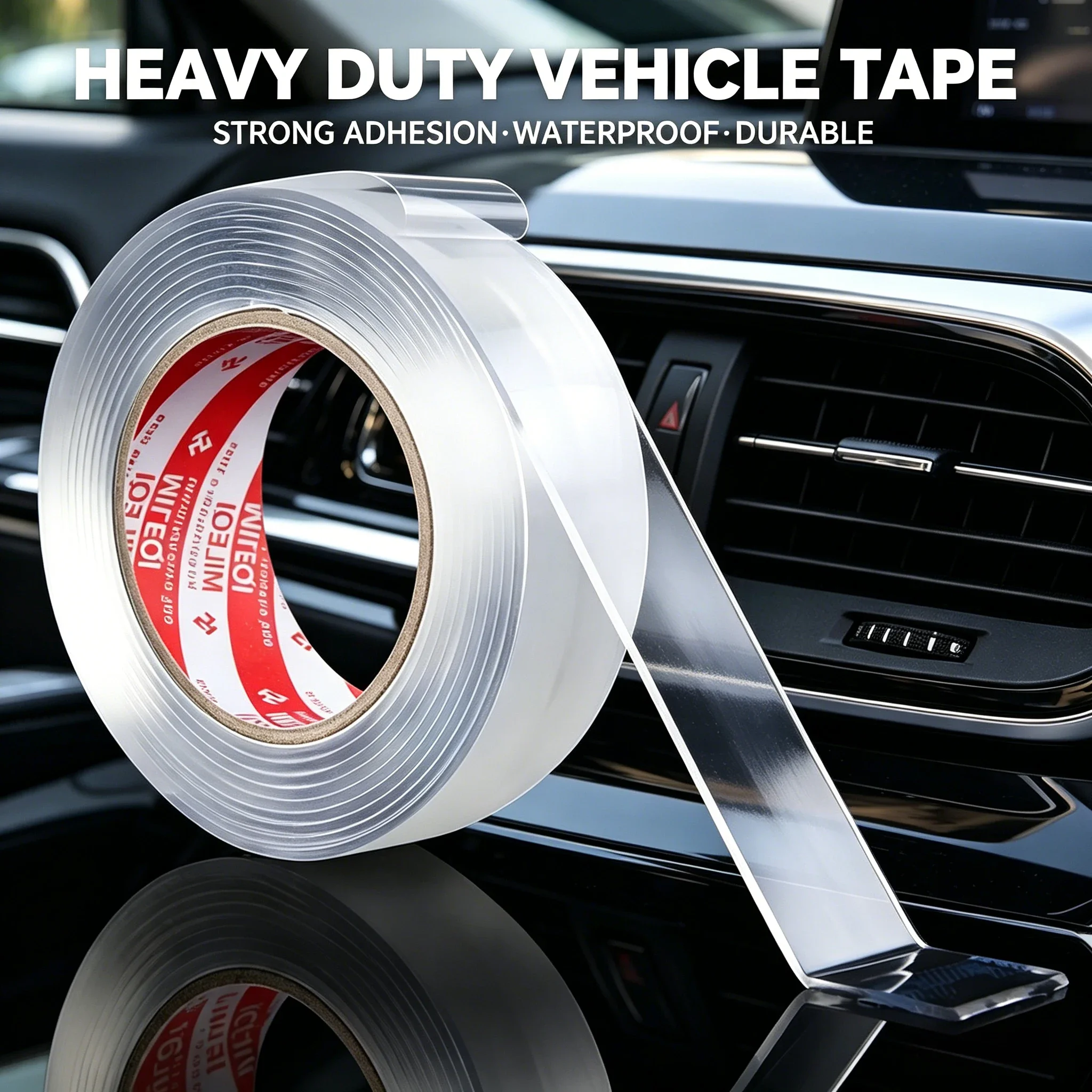 Super Strong Nano Double Sided Tape Waterproof Transparent Reusable Automotive Adhesive Tape for Car Interior Glass Mounting