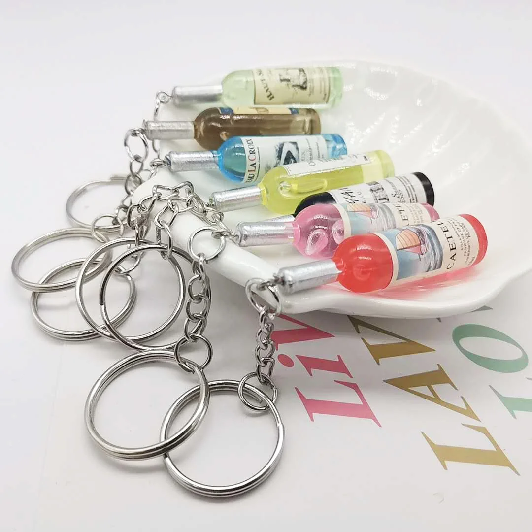 Creative wine bottle key chain pendant wine bottle key chain bag decoration craft gift keychain car gifts for women