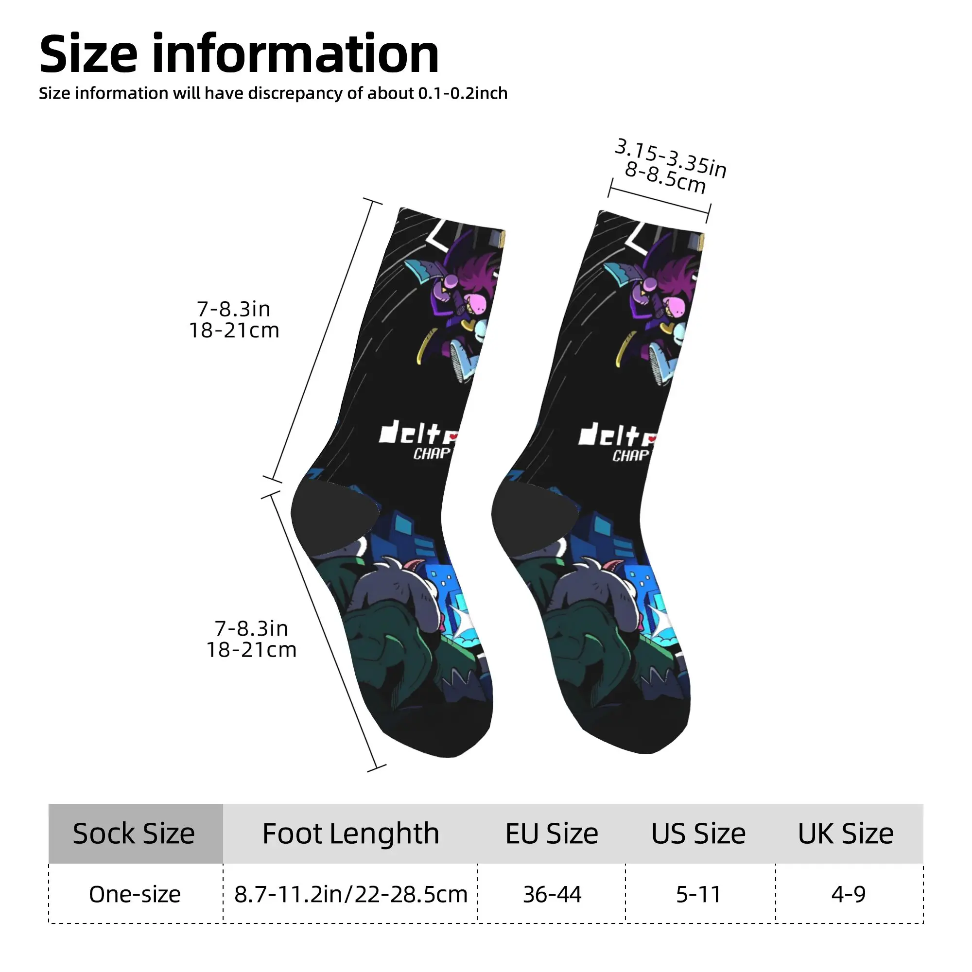 Deltarune meias masculinas mulheres poliéster engraçado feliz rpg meias harajuku primavera verão outono inverno meio tubo meias presentes