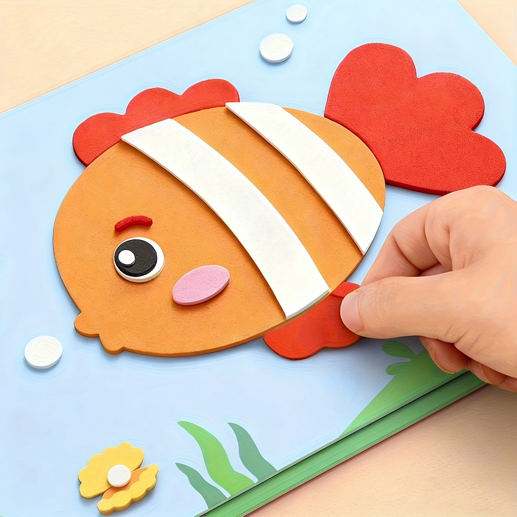 Random Set of 10 Eva Foam 3D Stickers - DIY Crafts for Kids |   Disposable Art Drawing, Creative Sketching Practice.