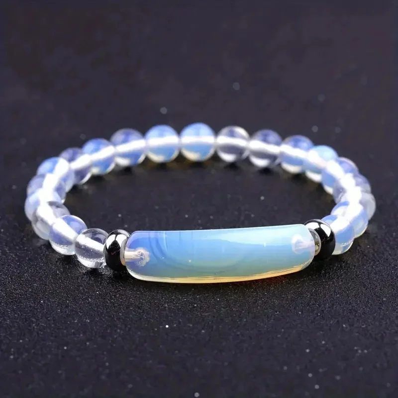 1 Stück Heilung handgemachtes Steinarmband Türkis Natürlicher Malachit Edelstein Kristall Raues Armband Körper Energie Yoga – Detail 3