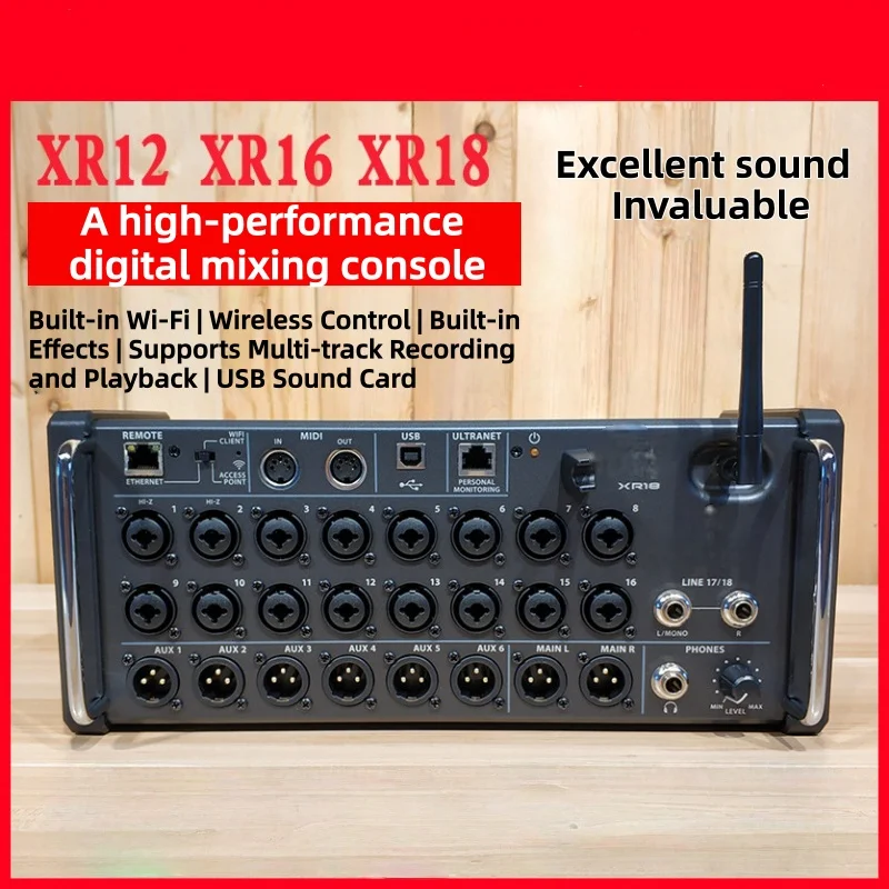 Mezclador Digital de 18 Canales, Controlado por Tablet, Wi-Fi, USB, 16 Preamplificadores Midas, Consola de Audio para Montaje en Rack