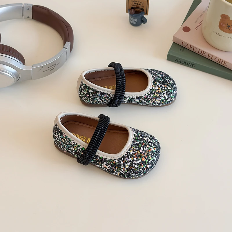 Princess Soft-soled Leisure Sequined Decorative Children's Shoes Spring and Autumn New Girls' Comfortable Mary Jane Shoes