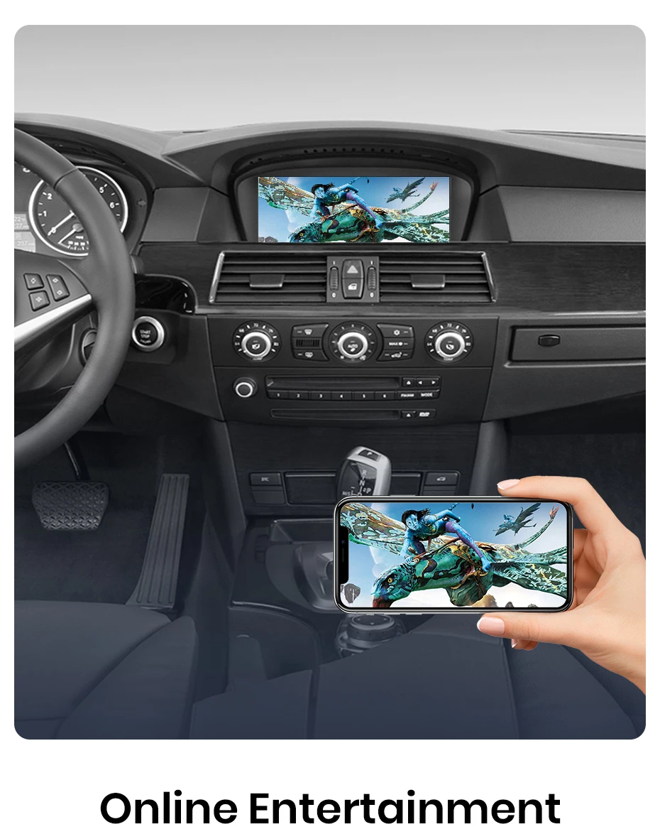 Junsun Wireless CarPlay Android Auto Interface Adapter Für BMW 3/5 Serie E60 E61 E62 E63 E90 E91 E92 E93 CCC/CIC MirrorLink – Detail 4