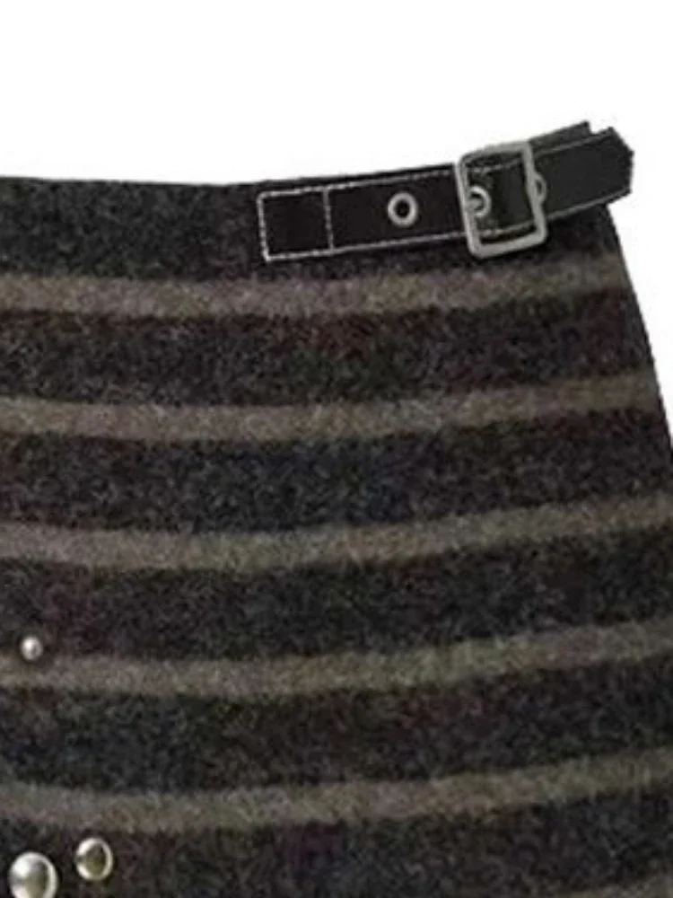 Cintura alta vintage mini saia harajuku grunge contraste cor lápis faldas y2k estética feminina sexy listra strass saias