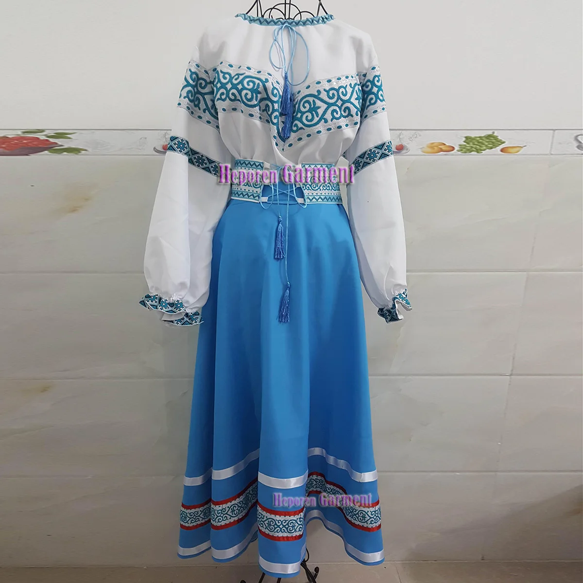 Customized Royal Blue Ukraine Dancing Costumes Clothing,Large Hem Dance Dress Women\'s Skirt