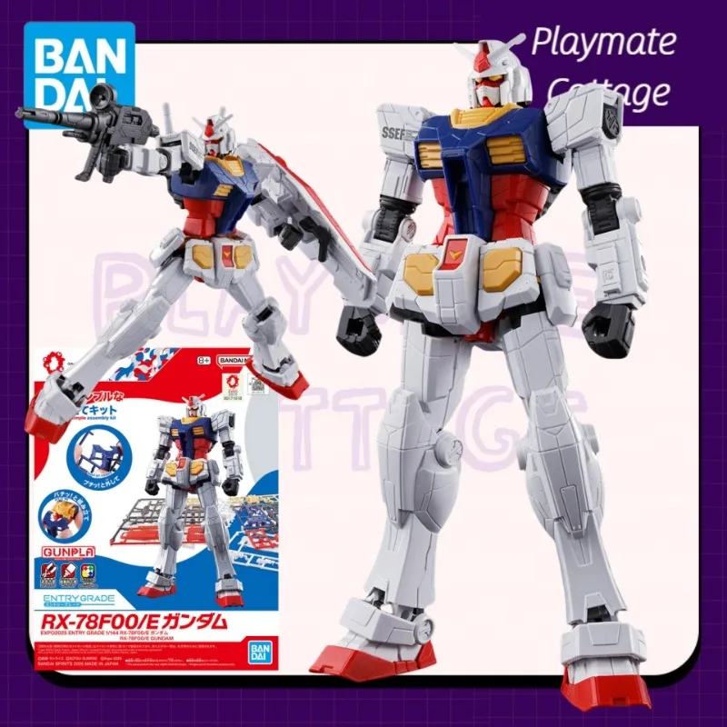 

In-Stock BANDAI Genuine Anime Figure GUNPLA EG 1/144 RX-78F00/E GUNDAM Assembled Model Joints Movable Toy Collectible Brand New
