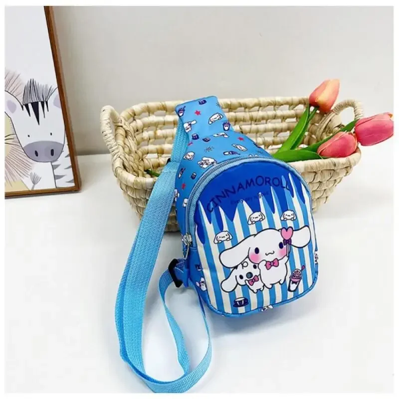 حقيبة صدر خفيفة الوزن للأطفال برسوم كارتونية كرتونية من سانريو، حقيبة كروس عصرية وشعبية بنمط جديد للفتيات، حقيبة ميلودي لرياض الأطفال