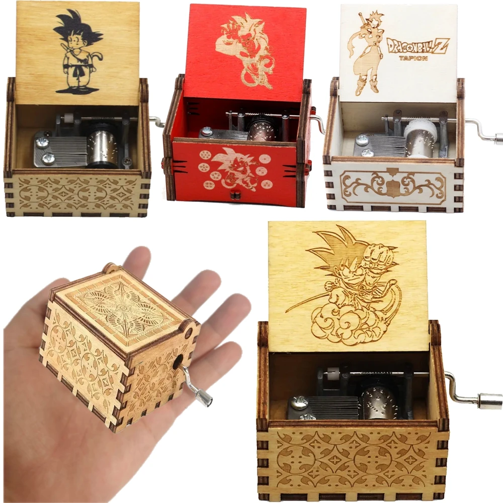 Kakarotto 5 estilos Dragon Son Goku Ball caja de música con manivela de madera Dragon Ball regalo de Navidad regalo de cumpleaños regalo de Año Nuevo