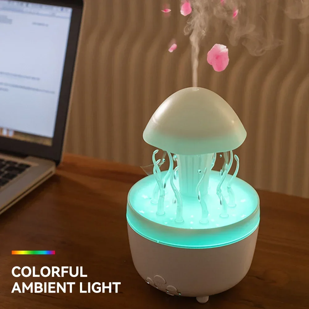 Ruota Goccia di pioggia Macchina per aromaterapia Simulato Mare Umidificatore d'aria Telecomando Colore Luce Olio essenziale Diffusore di aromi